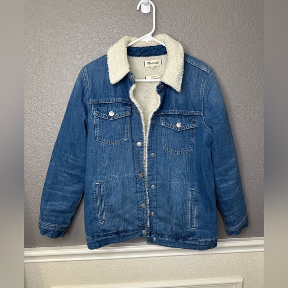 Madewell Sherpa Lined Jean Jacket Oversized size small - Picture 3 of 10